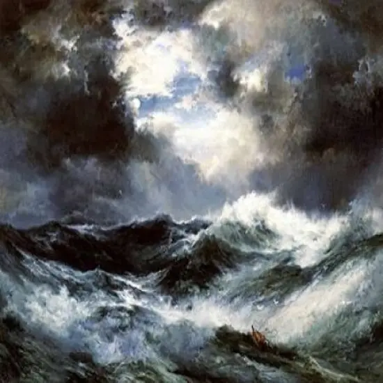 Moonlit Shipwreck at Sea Poster Print byThomas Moran - Item # VARPDX268315 {1}