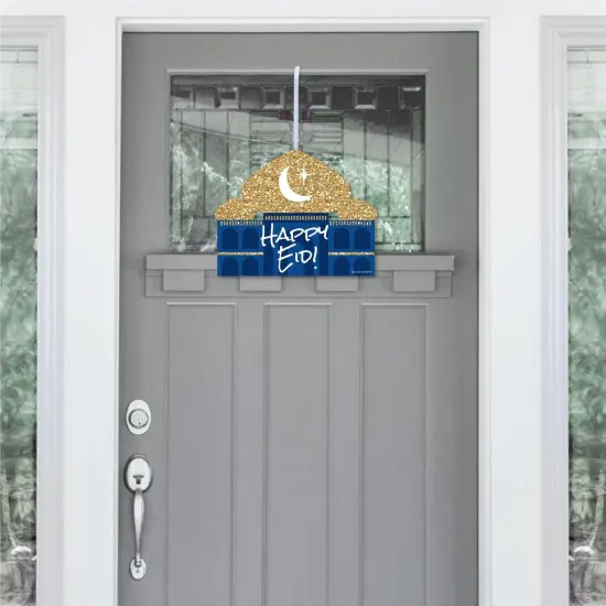 Big Dot of Happiness Ramadan - Hanging Porch Eid Mubarak Party Outdoor Decorations - Happy Eid Front Door Decor - 1 Piece Sign {3}