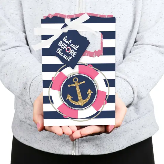 Big Dot of Happiness Last Sail Before the Veil - Nautical Bridal Shower and Bachelorette Party Favor Boxes - Set of 12 {6}