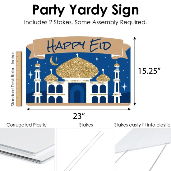 Big Dot of Happiness Eid Mubarak - Ramadan Party Yard Sign Lawn Decorations - Happy Eid Party Yardy Sign {7}