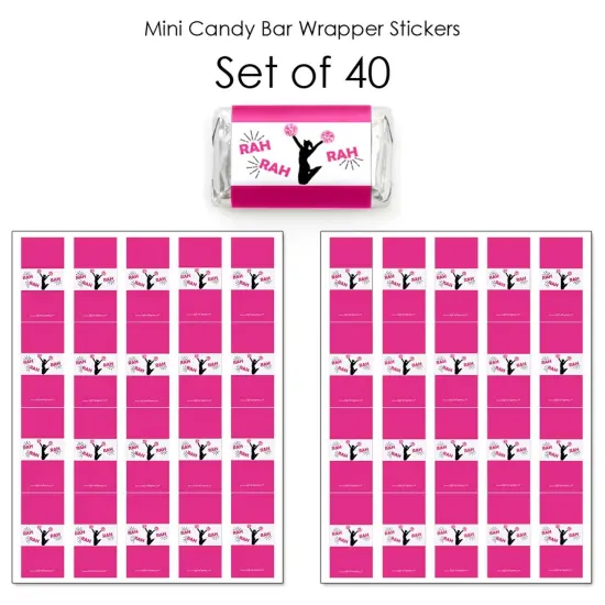 Big Dot of Happiness We've Got Spirit - Cheerleading - Mini Candy Bar Wrapper Stickers - Birthday Party or Cheerleader Party Small Favors - 40 Count {4}