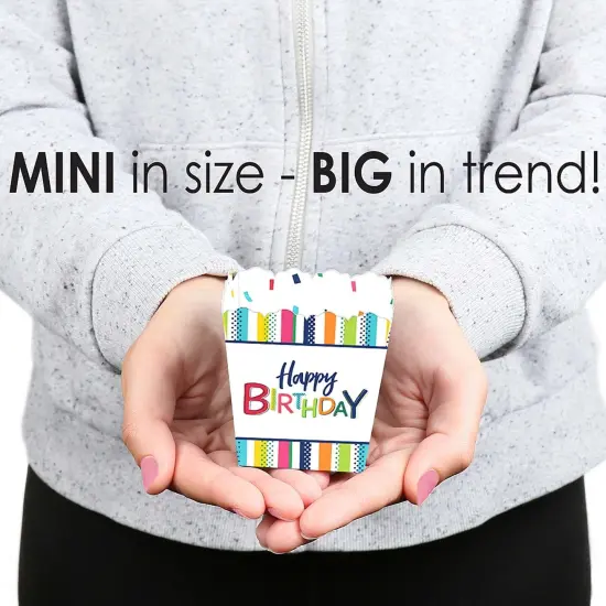 Big Dot of Happiness Cheerful Happy Birthday - Party Mini Favor Boxes - Colorful Birthday Party Treat Candy Boxes - Set of 12 {6}
