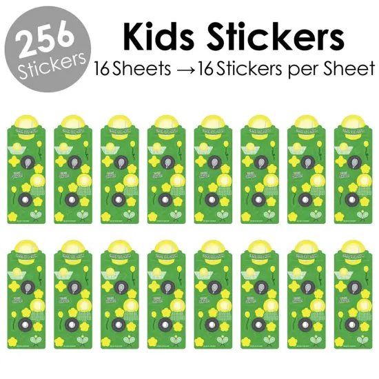 Big Dot of Happiness You Got Served - Tennis - Tennis Ball Birthday Party Favor Kids Stickers - 16 Sheets - 256 Stickers {3}
