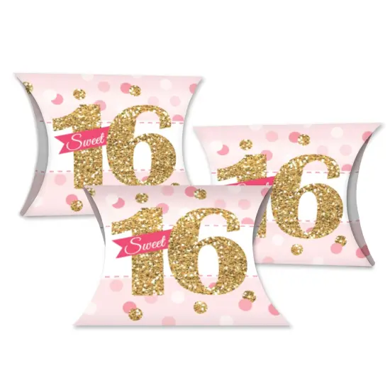 Big Dot of Happiness Sweet 16 - Favor Gift Boxes - 16th Birthday Party Petite Pillow Boxes - Set of 20 {1}