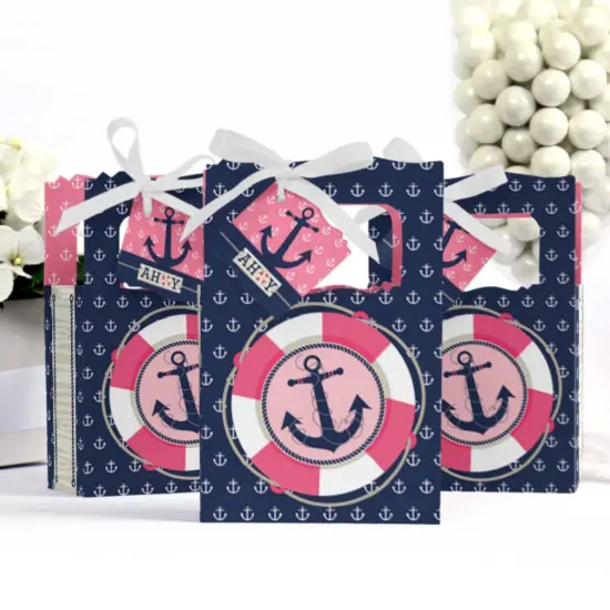 Big Dot of Happiness Ahoy - Nautical Girl - Baby Shower or Birthday Party Favor Boxes - Set of 12 {4}