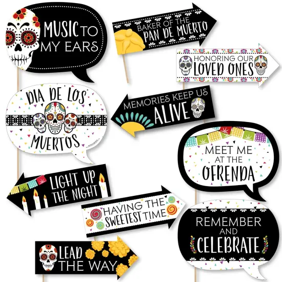 Big Dot of Happiness Funny Day of the Dead - Sugar Skull Party Photo Booth Props Kit - 10 Piece {1}