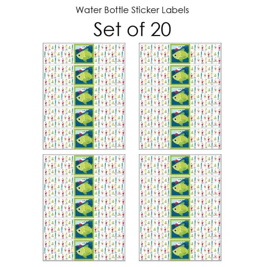Big Dot of Happiness Let's Go Fishing - Fish Themed Birthday Party or Baby Shower Water Bottle Sticker Labels - Set of 20 {4}
