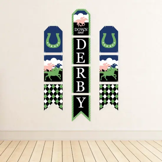 Big Dot of Happiness Kentucky Horse Derby - Hanging Vertical Paper Door Banners - Horse Race Party Wall Decoration Kit - Indoor Door Decor {4}