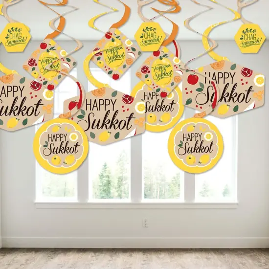 Big Dot of Happiness Sukkot - Sukkah Hanging Decor - Party Decoration Swirls - Set of 40 {4}