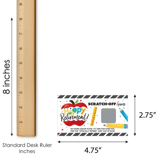 Big Dot of Happiness Teacher Retirement - Happy Retirement Party Game Scratch Off Cards - 22 Count {7}