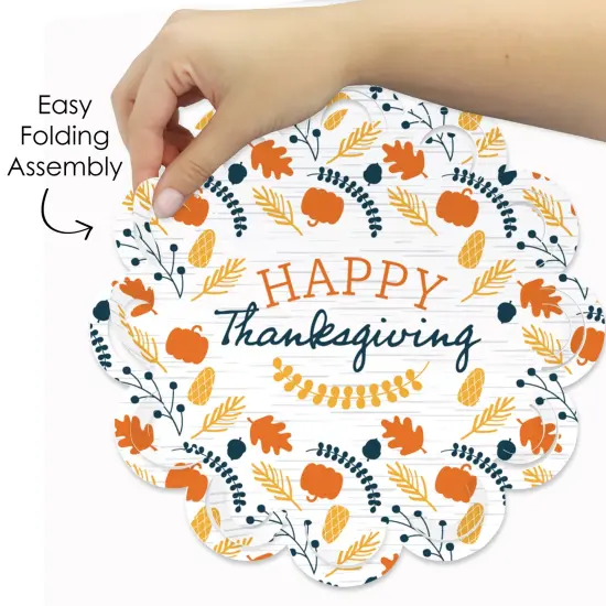 Big Dot of Happiness Happy Thanksgiving - Fall Harvest Party Round Table Decorations - Paper Chargers - Place Setting For 12 {6}