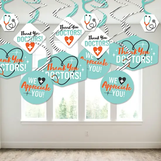Big Dot of Happiness Thank You Doctors - Doctor Appreciation Week Hanging Decor - Party Decoration Swirls - Set of 40 {4}