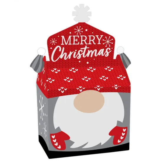 Big Dot of Happiness Christmas Gnomes - Treat Box Party Favors - Holiday Party Goodie Gable Boxes - Set of 12 {1}