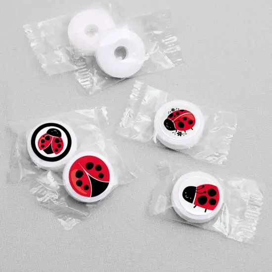 Big Dot of Happiness Happy Little Ladybug - Baby Shower or Birthday Party Round Candy Sticker Favors - Labels Fits Chocolate Candy (1 sheet of 108) {4}