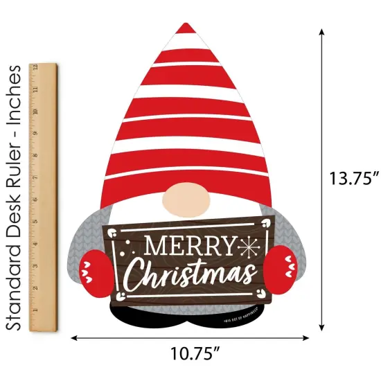 Big Dot of Happiness Christmas Gnomes - Outdoor Lawn Sign - Holiday Party Yard Sign - 1 Piece {6}