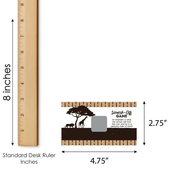 Big Dot of Happiness Wild Safari - African Jungle Adventure Birthday Party or Baby Shower Game Scratch Off Cards - 22 Count {7}