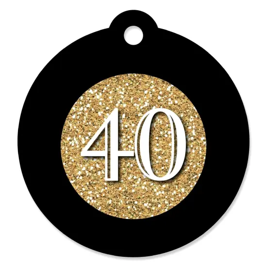 Big Dot of Happiness Adult 40th Birthday - Gold - Birthday Party Favor Gift Tags (Set of 20) {1}
