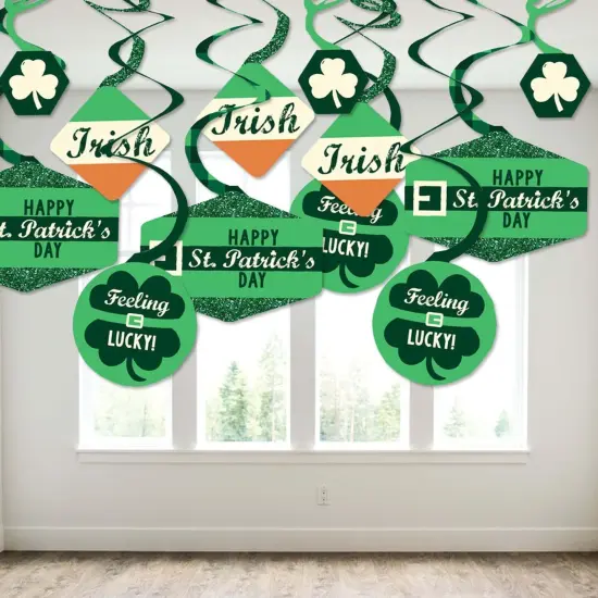 Big Dot of Happiness St. Patrick's Day - Saint Paddy's Day Party Hanging Decor - Party Decoration Swirls - Set of 40 {4}