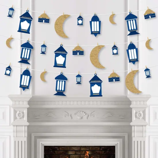 Big Dot of Happiness Ramadan - Eid Mubarak DIY Decorations - Clothespin Garland Banner - 44 Pieces {4}