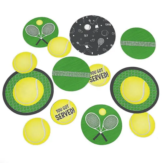 Big Dot of Happiness You Got Served - Tennis - Baby Shower or Tennis Ball Birthday Party Giant Circle Confetti - Party D&eacute;cor - Large Confetti 27 Count {1}