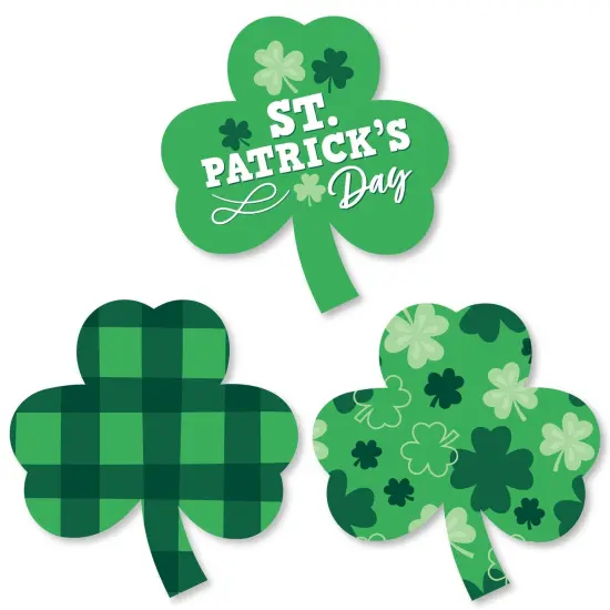 Big Dot of Happiness Shamrock St. Patrick's Day - Shaped Saint Paddy's Day Party Cut-Outs - 24 Count {1}