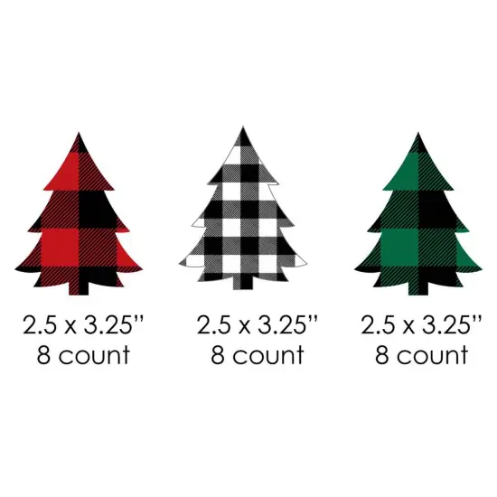 Big Dot of Happiness Holiday Plaid Trees - DIY Shaped Buffalo Plaid Christmas Party Cut-Outs - 24 Count {3}