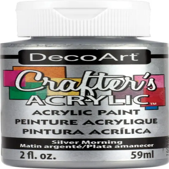 Multipack of 6 - Crafter's Acrylic All-Purpose Specialty Paints 2oz-Silver Morning {1}