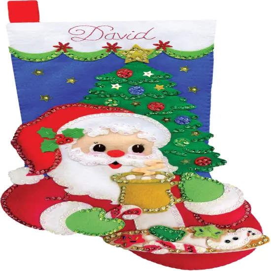 Design Works Felt Stocking Applique Kit 18" Long-Cocoa & Cookies {3}