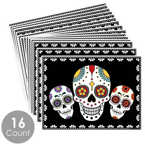 Big Dot of Happiness Day of The Dead - Party Table Decorations - Sugar Skull Party Placemats - Set of 16 {4}