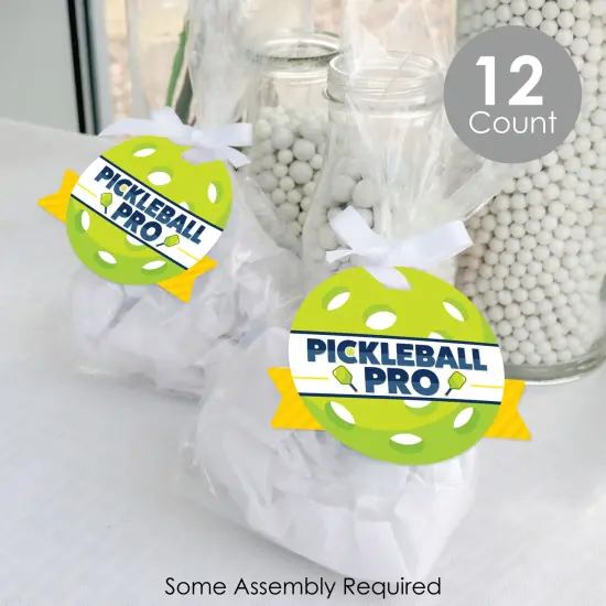 Big Dot of Happiness Let&rsquo;s Rally - Pickleball - Birthday or Retirement Party Clear Goodie Favor Bags - Treat Bags With Tags - Set of 12 {3}
