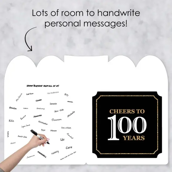 Big Dot of Happiness Adult 100th Birthday - Gold - Happy Birthday Giant Greeting Card - Big Shaped Jumborific Card {4}