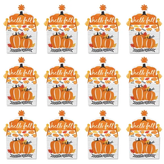 Big Dot of Happiness Fall Pumpkin - Treat Box Party Favors - Halloween or Thanksgiving Party Goodie Gable Boxes - Set of 12 {6}