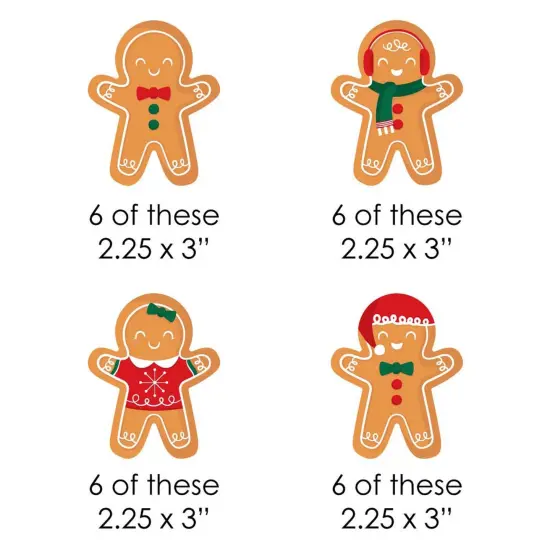Big Dot of Happiness Gingerbread Christmas - DIY Shaped Gingerbread Man Holiday Party Cut-Outs - 24 Count {3}