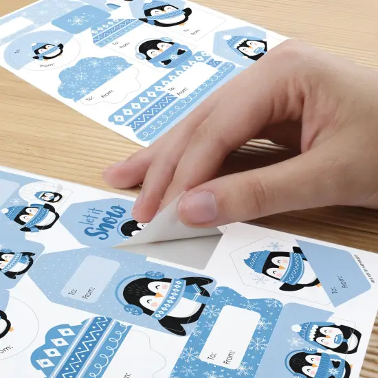 Big Dot of Happiness Winter Penguins - Assorted Holiday and Christmas Party Gift Tag Labels - To and From Stickers - 12 Sheets - 120 Stickers {6}