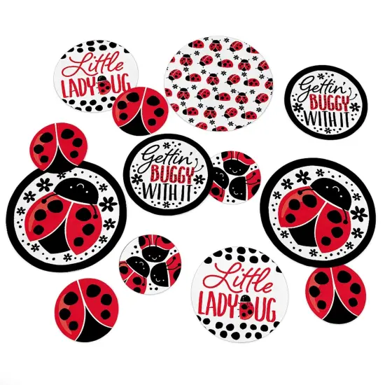Big Dot of Happiness Happy Little Ladybug - Baby Shower or Birthday Party Giant Circle Confetti - Party Decorations - Large Confetti 27 Count {1}