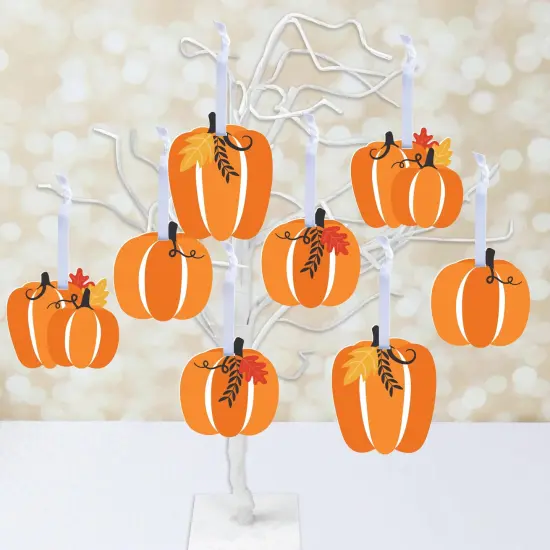 Big Dot of Happiness Fall Pumpkin - Halloween or Thanksgiving Decorations - Tree Ornaments - Set of 12 {3}