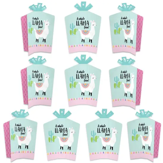Big Dot of Happiness Whole Llama Fun - Table Decorations - Llama Fiesta Baby Shower or Birthday Party Fold and Flare Centerpieces - 10 Count {1}