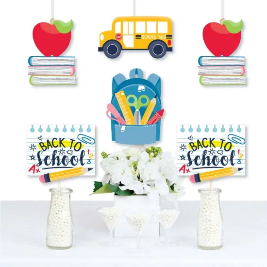 Big Dot of Happiness Back to School - Backpack, School Bus, Apple and Books Decorations DIY First Day of School Classroom Essentials - Set of 20 {1}