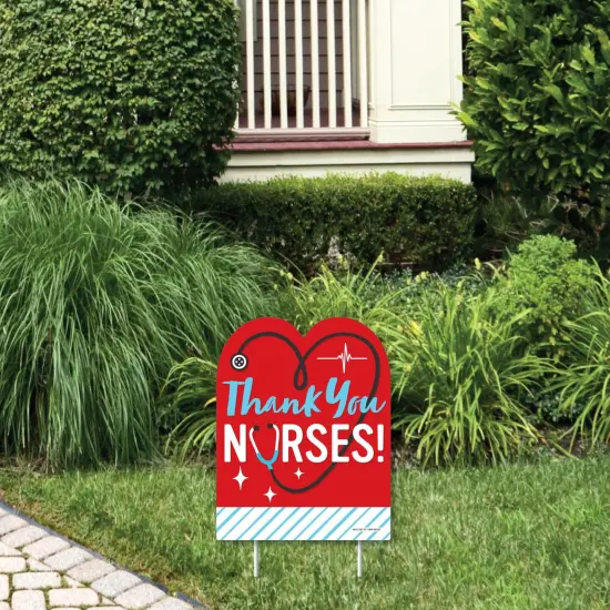 Big Dot of Happiness Thank You Nurses - Outdoor Lawn Sign - Nurse Appreciation Week Yard Sign - 1 Piece {1}
