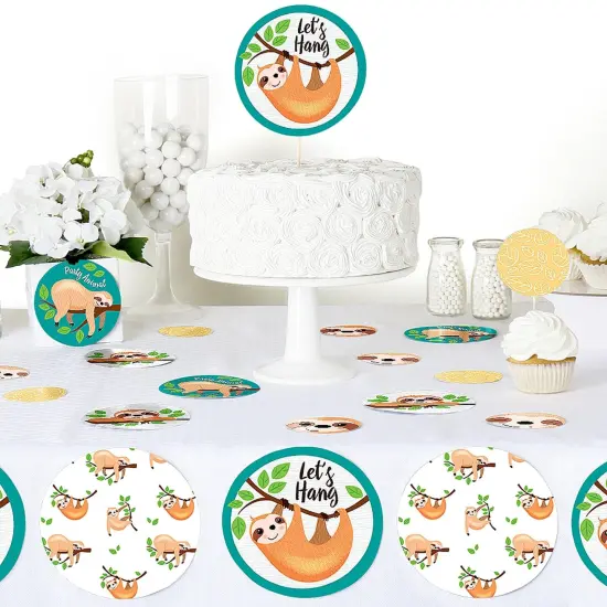 Big Dot of Happiness Let's Hang - Sloth - Baby Shower or Birthday Party Giant Circle Confetti - Party Decorations - Large Confetti 27 Count {6}