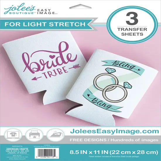 Jolee's Easy Image Transfer Sheets 8.5"X11" 3/Pkg-For Stretchy Light Fabrics {1}