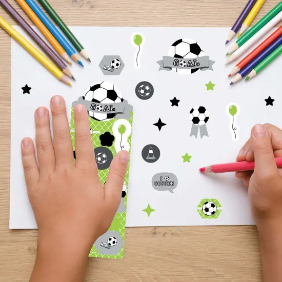 Big Dot of Happiness Goaaal - Soccer - Birthday Party Favor Kids Stickers - 16 Sheets - 256 Stickers {7}