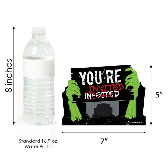 Big Dot of Happiness Zombie Zone - Shaped Fill-in Invitations - Halloween or Birthday Zombie Crawl Party Invitation Cards with Envelopes - Set of 12 {6}