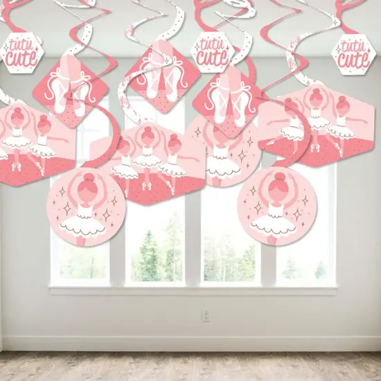 Big Dot of Happiness Tutu Cute Ballerina - Ballet Birthday Party or Baby Shower Hanging Decor - Party Decoration Swirls - Set of 40 {4}