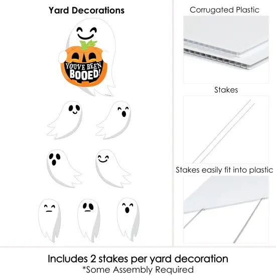 Big Dot of Happiness You've Been Booed - Yard Sign and Outdoor Lawn Decorations - Ghost Halloween Party Yard Signs - Set of 8 {6}