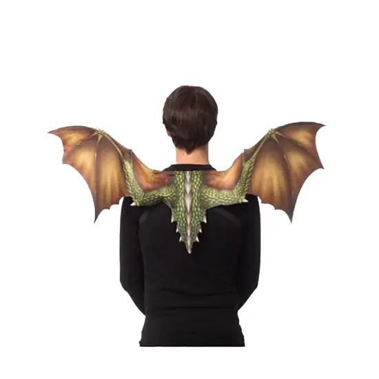 Soft Feel Dragon Wings Adult Costume Accessory, Green {1}