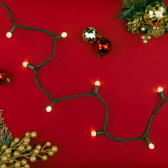 Northlight LED G12 Berry Christmas Lights - Warm White - 16' Brown Wire - 50ct {4}