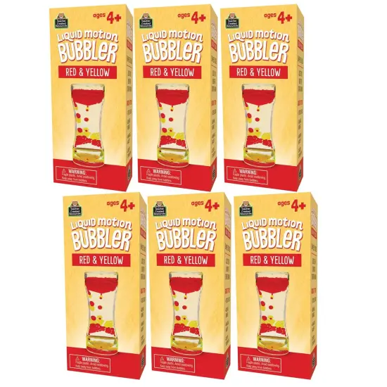 Liquid Motion Bubbler, Red & Yellow, Pack of 6 {1}