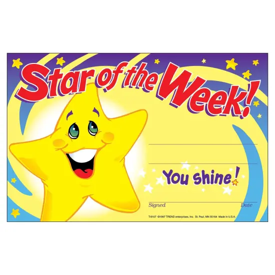 Star of the Week! Recognition Awards, 30 Per Pack, 6 Packs {2}