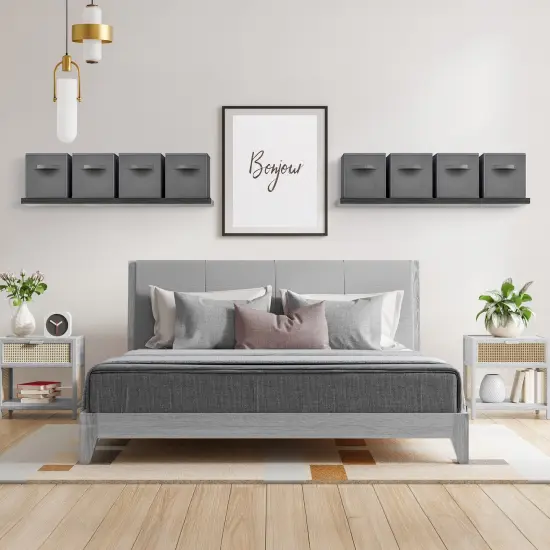 Sorbus 8 Pack 11 Inch Foldable Storage Cubes with Handles- for Organizing Home, Shelves, Nursery, Playroom, Closet and More Gray {2}